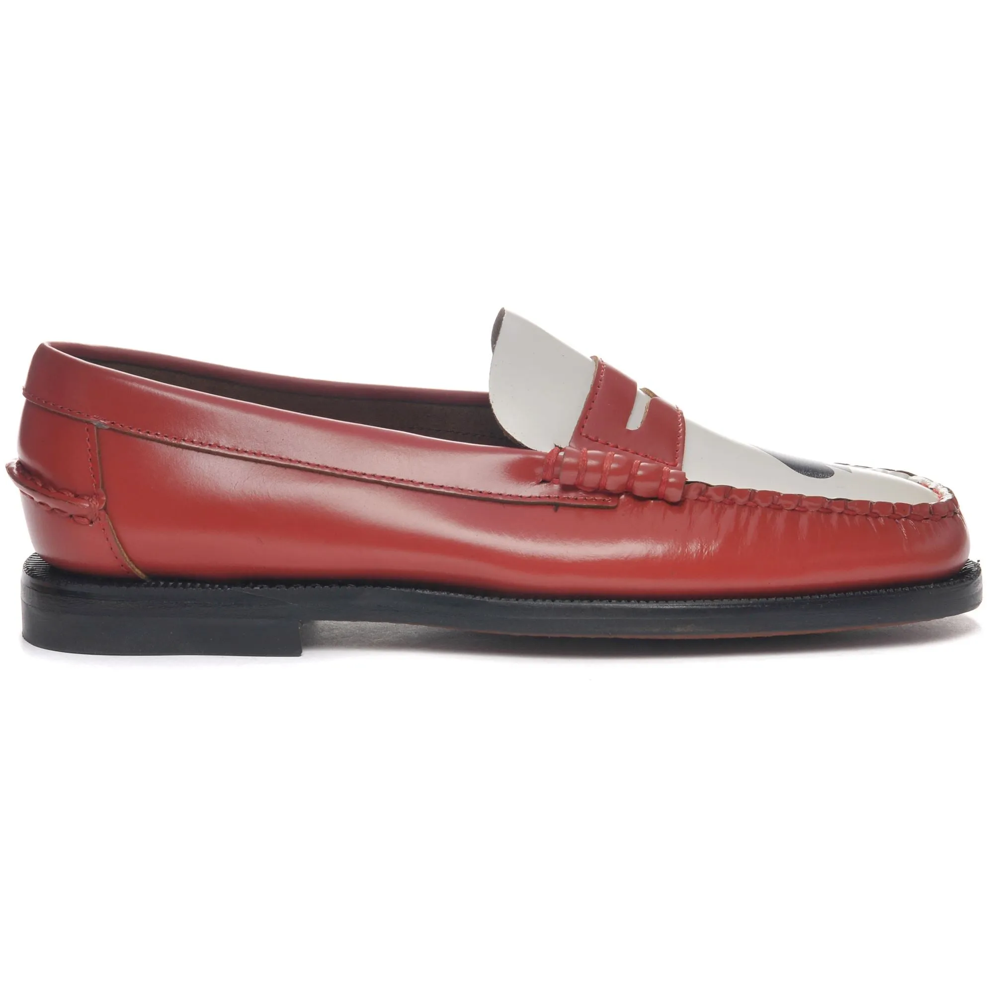 CLASSIC DAN GAMBLING WOMAN - Moc - Moccasin - Woman - DK RED- WHITE-BLACK SPADES CLUBS sold by Sebago