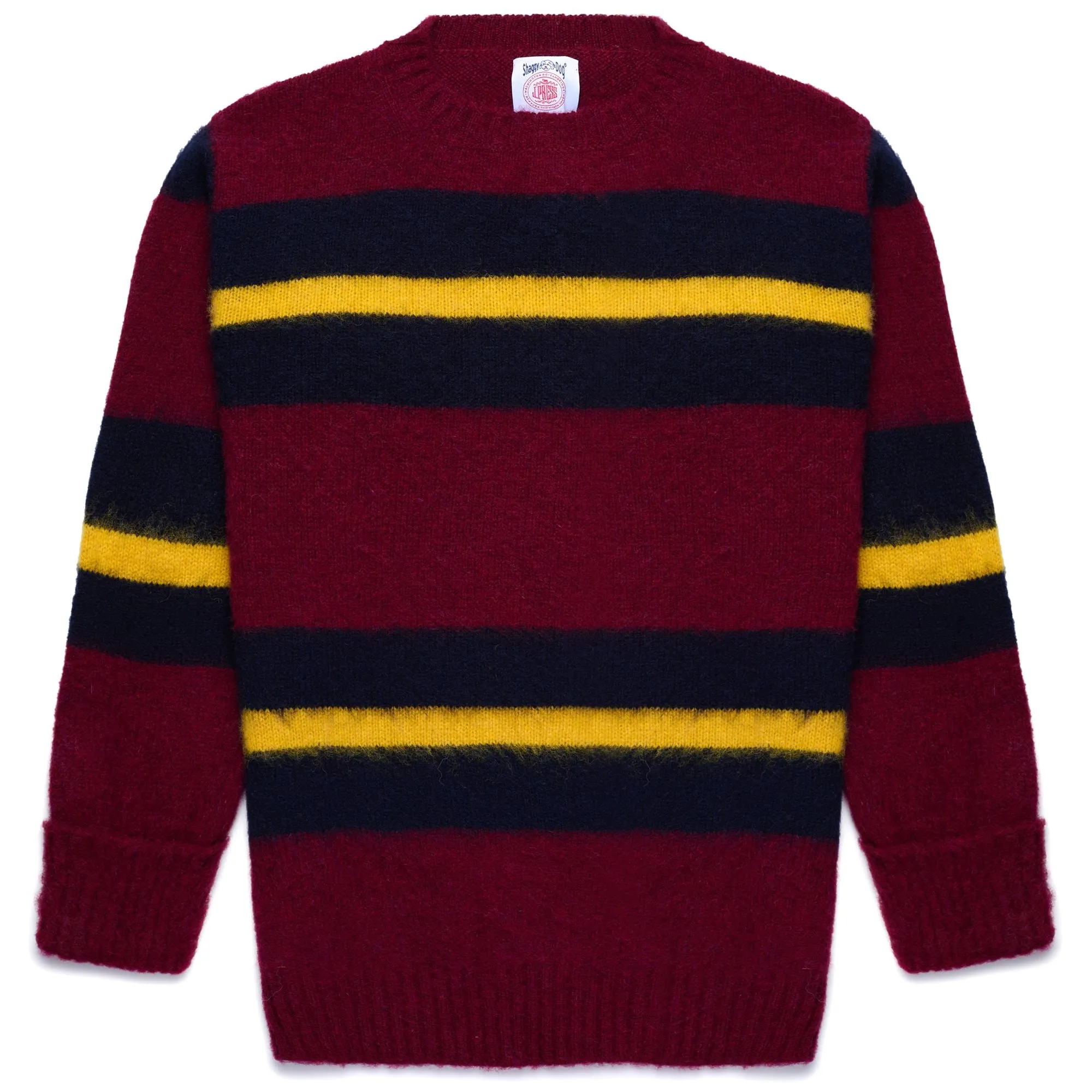 SHAGGYDOG STRIPE SWEATER - KNITWEAR - Jumper - Unisex - BORDEAUX-BLUE-YELLOW sold by Sebago