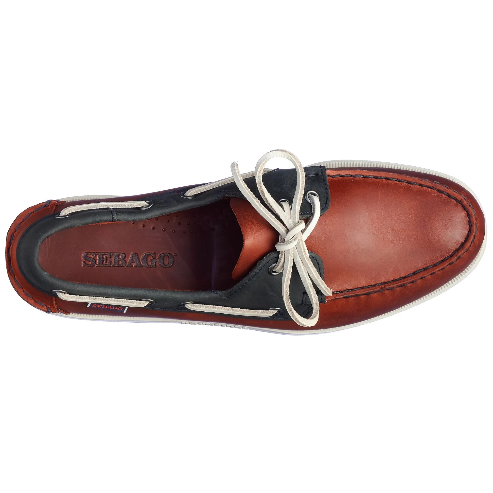 PORTLAND WAXY LEA - Docksides - Mocassin - Man - DK RED- BLUE NAVY sold by Sebago product image thumbnail 4