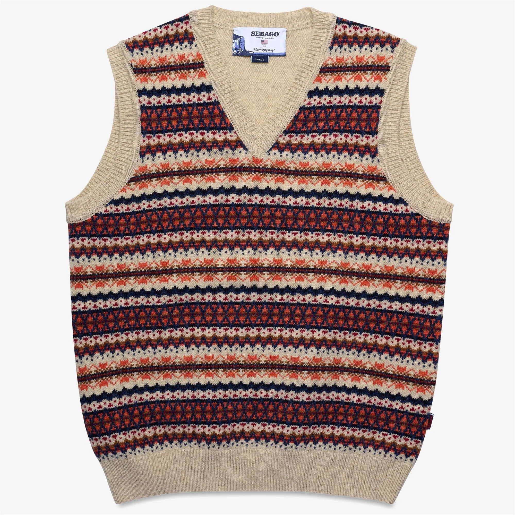 STOW - Knitwear - Vest - Unisex - BEIGE FANCY JACQUARD sold by Sebago
