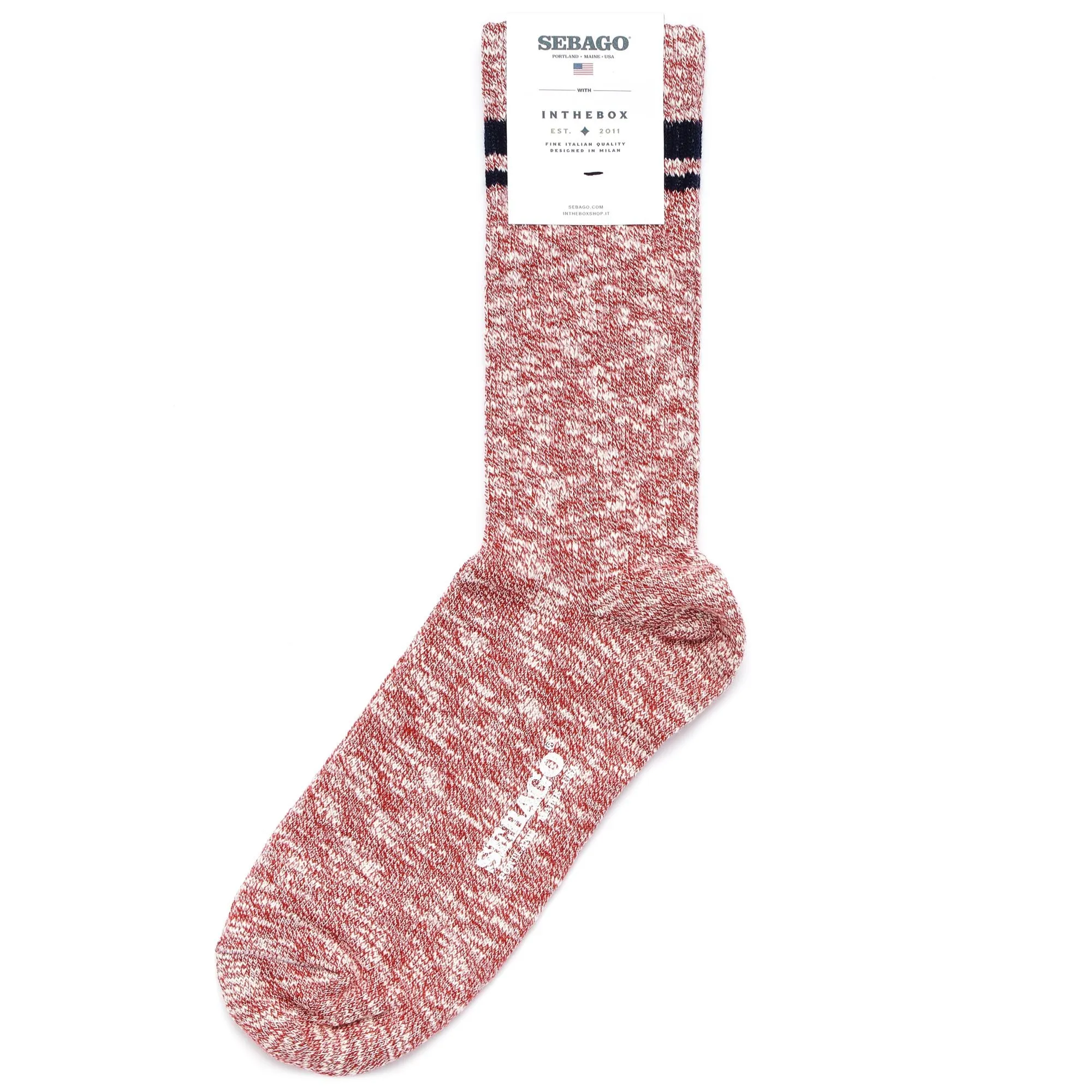 COUNTRY BICOLOR - Socks - Quarter High Sock - Unisex - RED-BLUE NAVY sold by Sebago