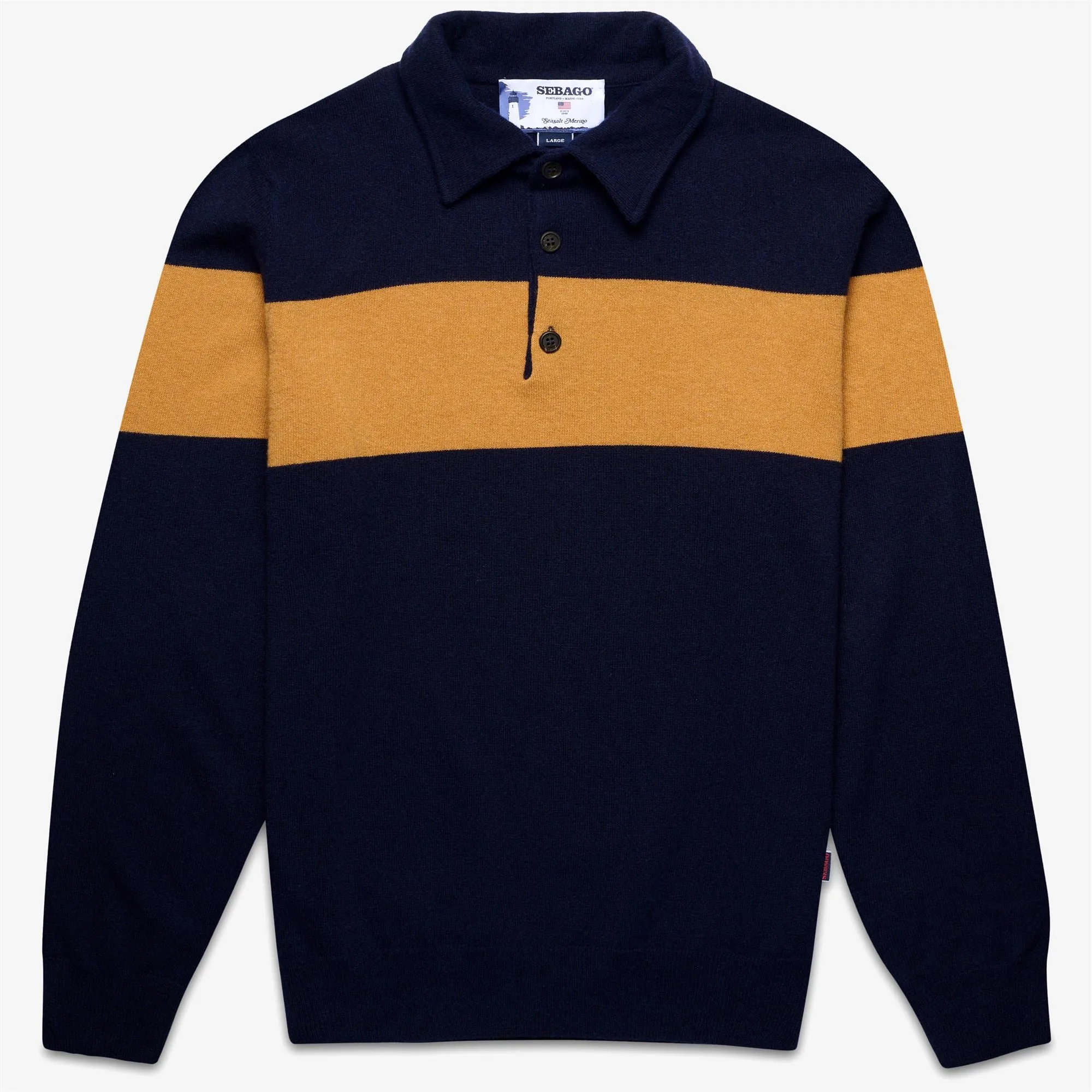 MARSHILL - KNITWEAR - Polo - Unisex - BLUE DK-YELLOW sold by Sebago