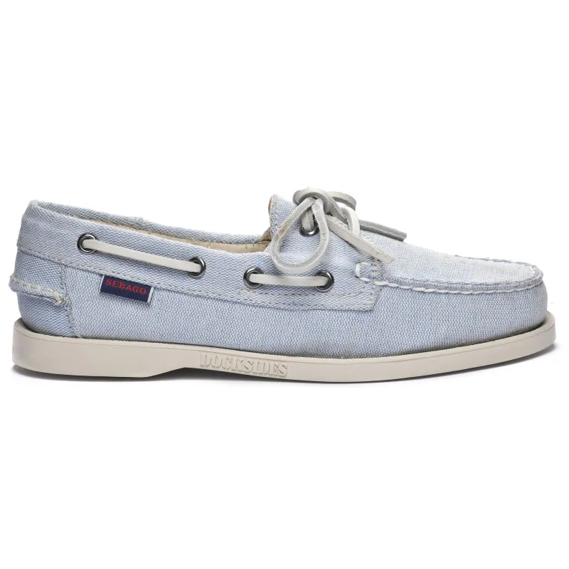 PORTLAND PANAMA CANVAS WOMAN - Docksides - Mocassin - Woman - LT BLUE-WHITE sold by Sebago