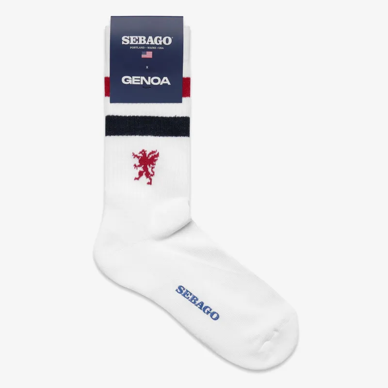 SHERMAN SPUGNA GENOA - Socks - ANKLE TUBE - Man - WHITE-BLUE-RED-GENOA 25/26 sold by Sebago