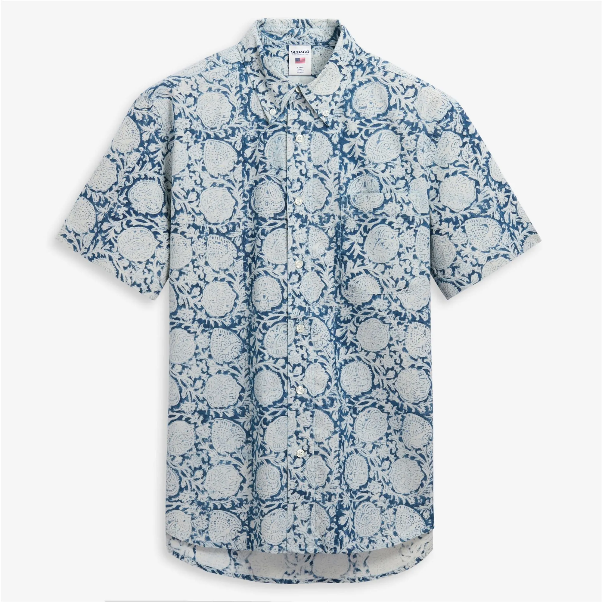 MARSHRIVER - Shirts - Button Down - Unisex - Fancy white-blue sold by Sebago