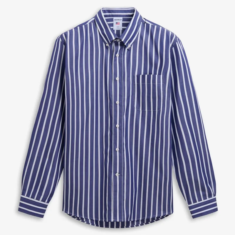 SPURWINK - SHIRTS - CLASSIC - Unisex - NAVY BLUE-WHITE made by Sebago