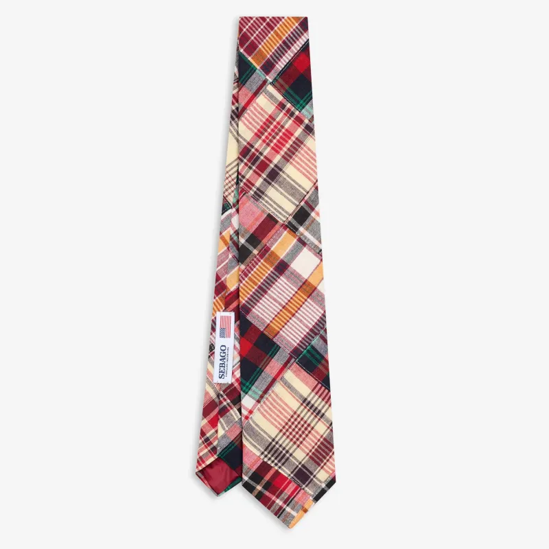 KENNEBAGO - Small Accessories - Tie - Man - MADRAS PATCHWORK RED made by Sebago
