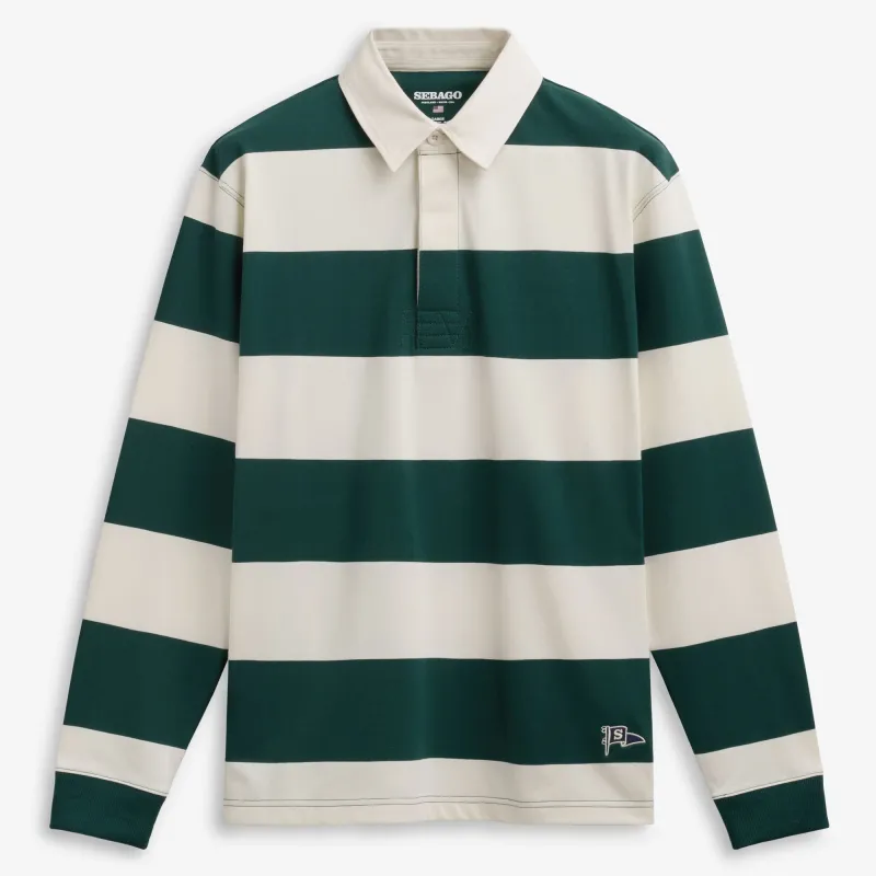 CAMPBELL LS - Polo Shirts - Polo - Unisex - WHITE NATURAL-GREEN sold by Sebago
