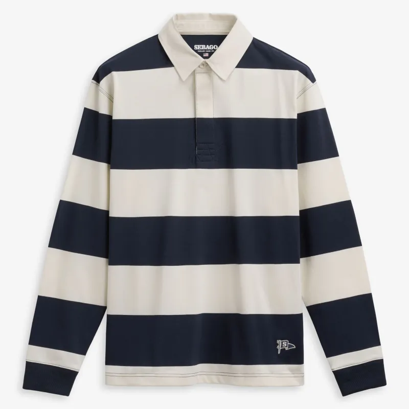 CAMPBELL LS - Polo Shirts - Polo - Unisex - WHITE NATURAL-BLUE sold by Sebago