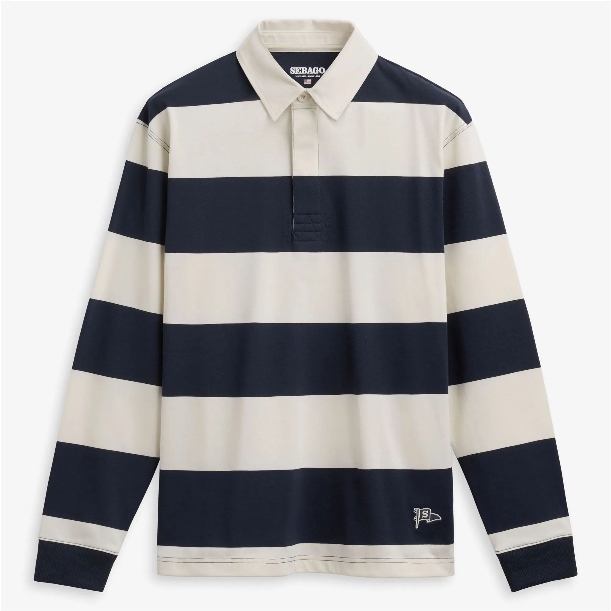 CAMPBELL LS - Polo Shirts - Polo - Unisex - WHITE NATURAL-BLUE sold by Sebago