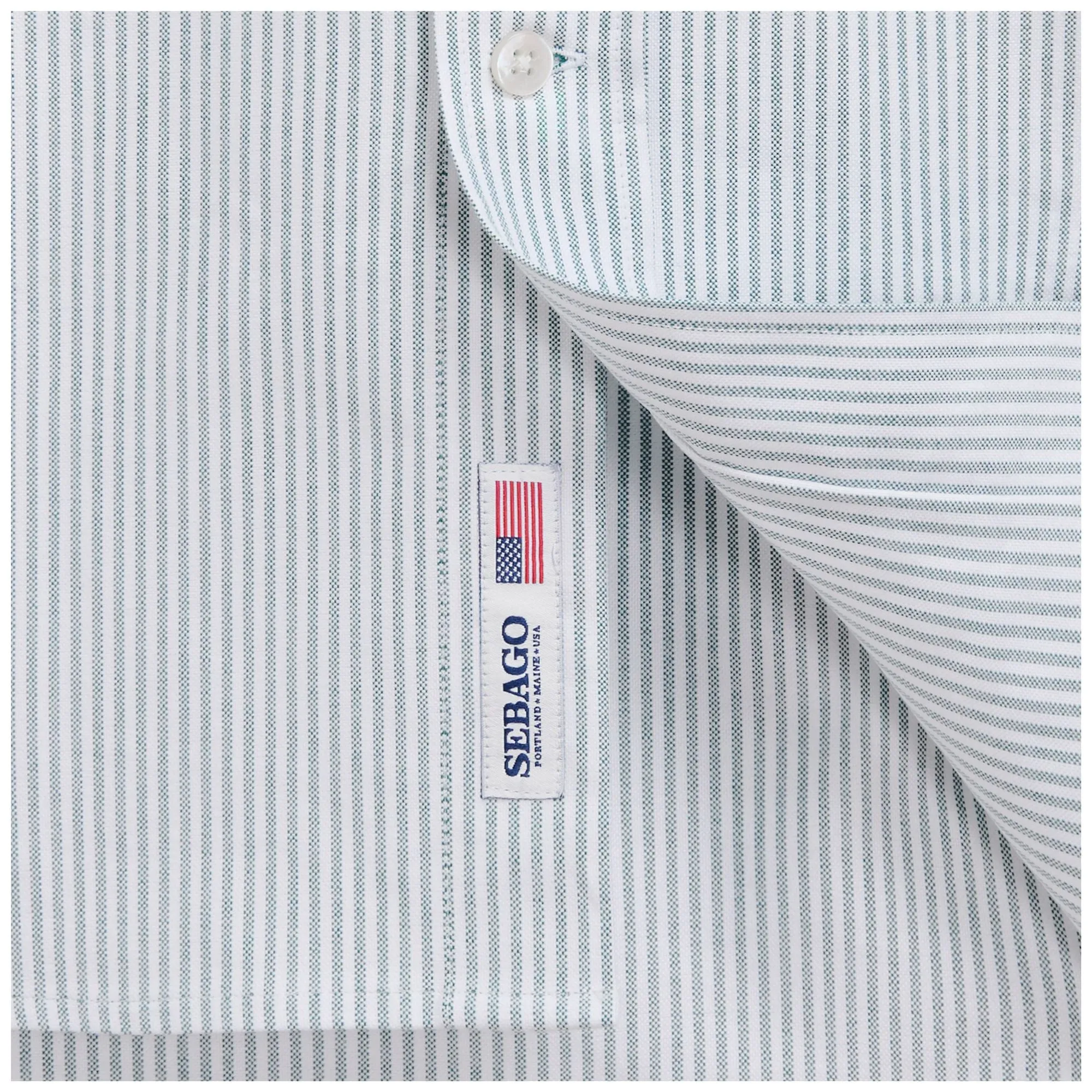 DOUBLING OX - SHIRTS - Oxford - Unisex - GREEN-WHITE sold by Sebago product image thumbnail 4