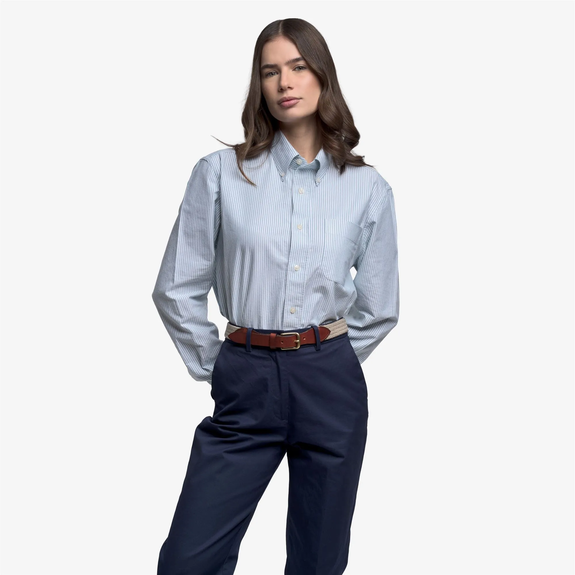 DOUBLING OX - SHIRTS - Oxford - Unisex - GREEN-WHITE sold by Sebago product image thumbnail 5