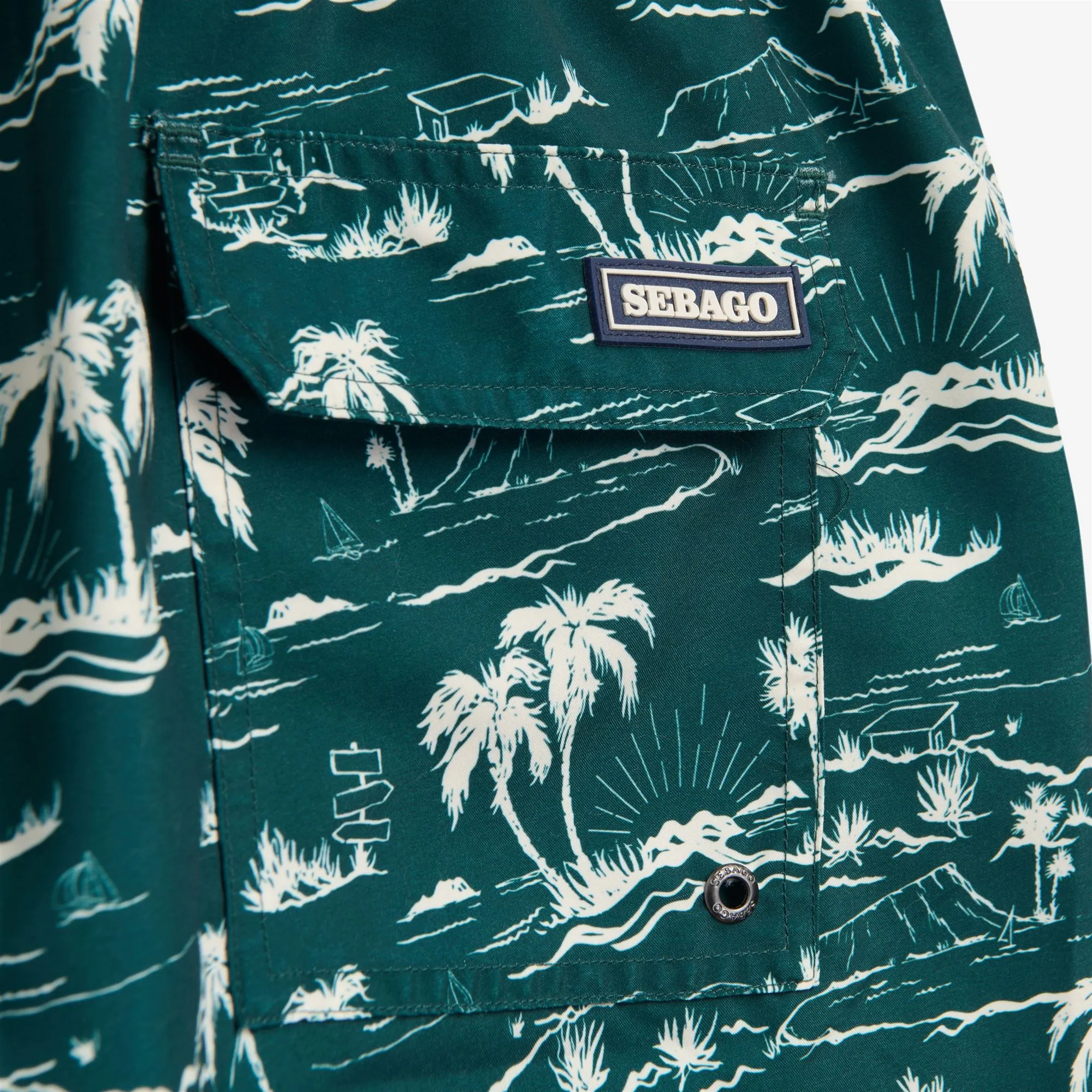 SANDBEACH - Swimming trunks - No label - Man - Fancy palm sunset green sold by Sebago product image thumbnail 3