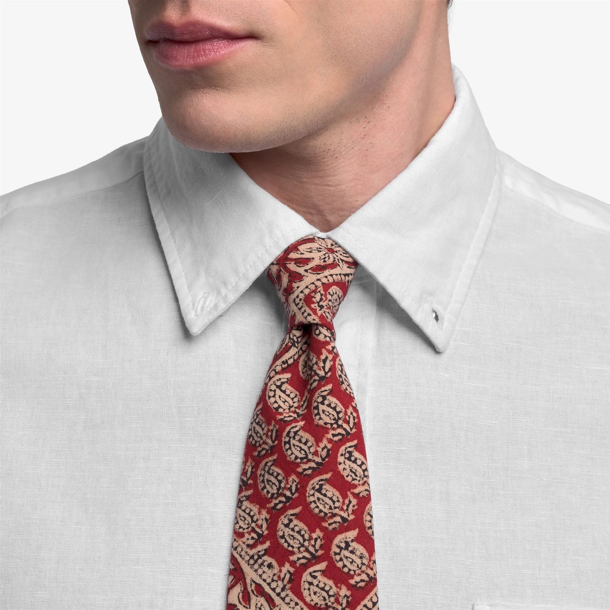 HEBRON TIE - Small Accessories - Tie - Man - FANCY ROSE BEIGE-RED-BLUE sold by Sebago product image thumbnail 4