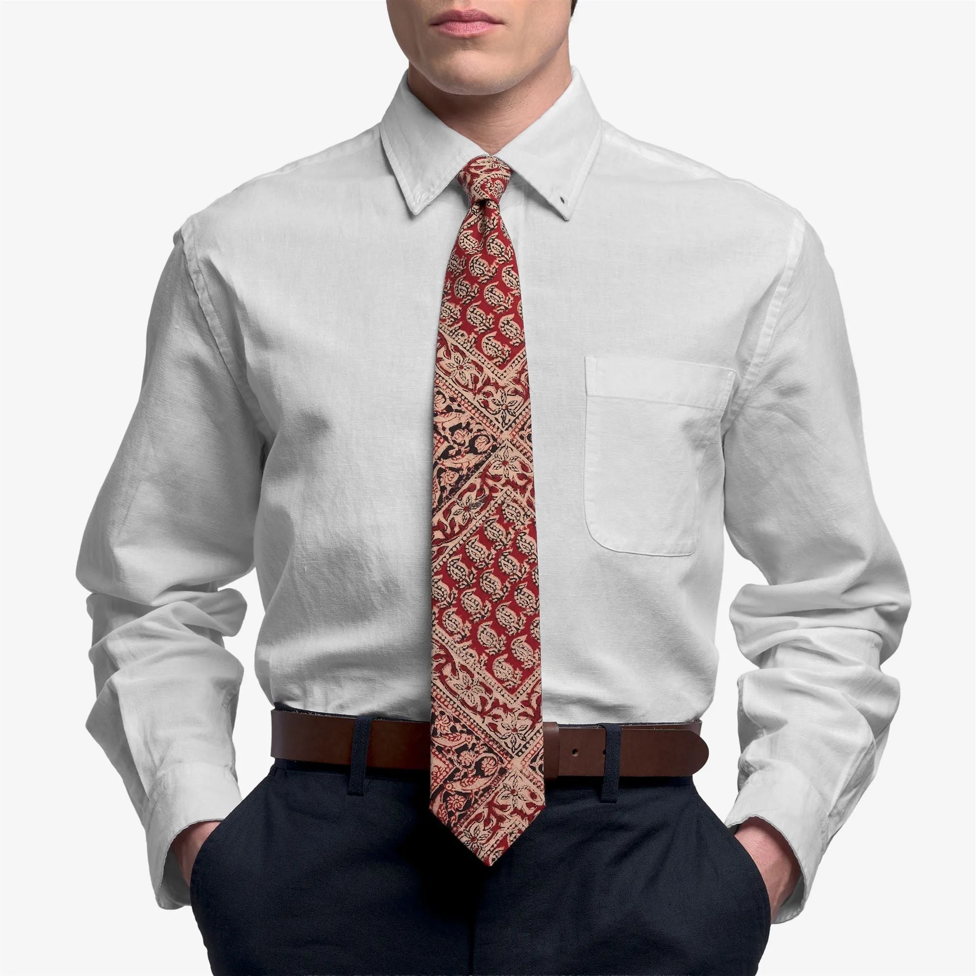 HEBRON TIE - Small Accessories - Tie - Man - FANCY ROSE BEIGE-RED-BLUE sold by Sebago product image thumbnail 3