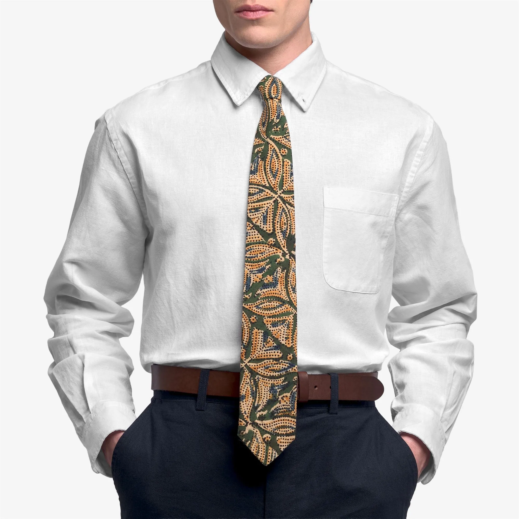 HIRAM TIE - Small Accessories - Tie - Man - FANCY GREEN-BLUE sold by Sebago product image thumbnail 3