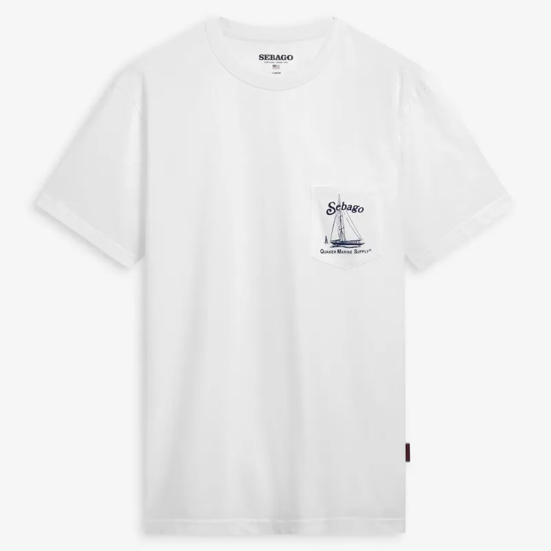 HARTLAND QUAKER MARINE - T-Shirts & Top - T-Shirt - Unisex - White Natural made by Sebago