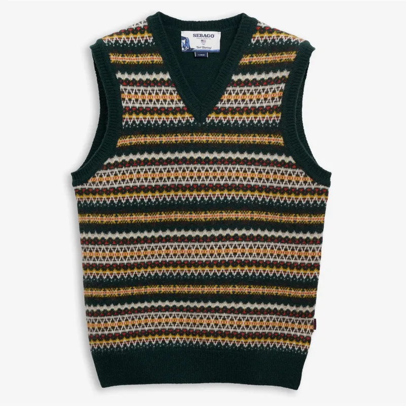 STOW - Knitwear - Vest - Unisex - Green-Yellow-Brown-Orange made by Sebago