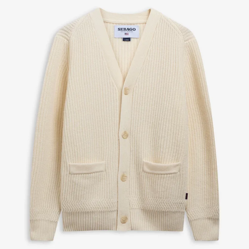 CHANDLER - Knitwear - Cardigan - Unisex - White Antique made by Sebago
