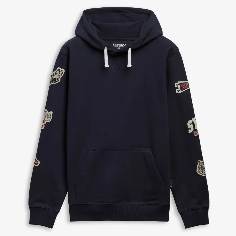 BOWLINE EVO PATCH - Fleece - Hoodie - Unisex - Blue Patches made by Sebago