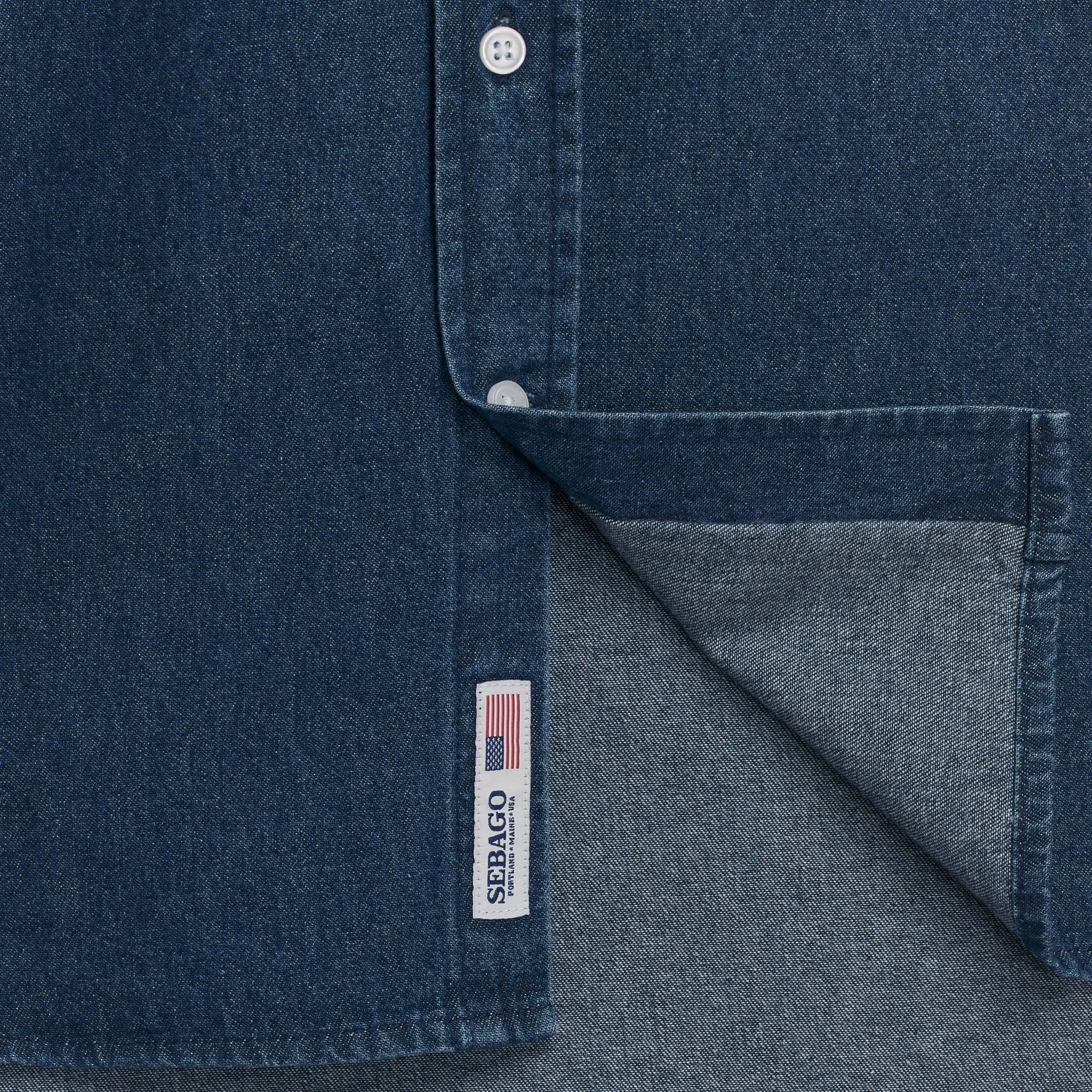 MERCER 8OZ DENIM - Shirts - Casual - Unisex - Blue Dk Denim sold by Sebago product image thumbnail 3