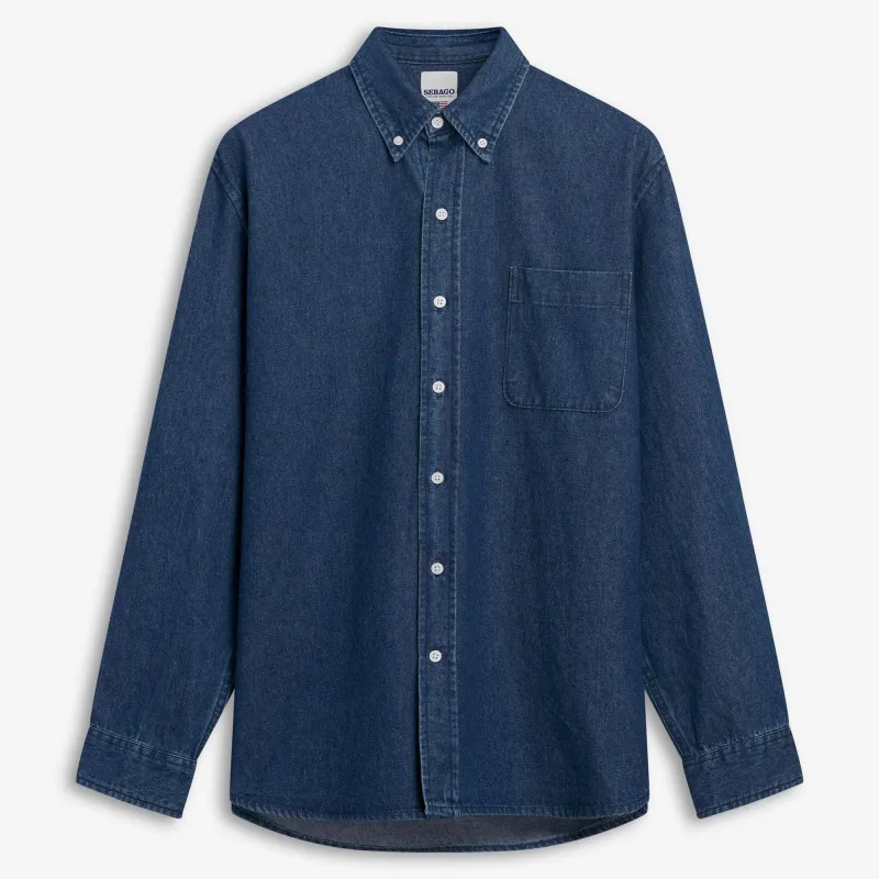 MERCER 8OZ DENIM - Shirts - Casual - Unisex - Blue Dk Denim made by Sebago