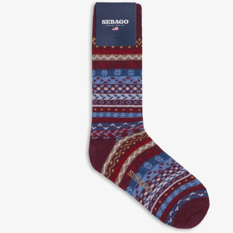 FAIR ISLE C - Socks - Crew Sock - Unisex - Bordeaux Pattern made by Sebago