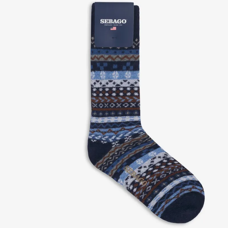 FAIR ISLE C - Socks - Crew Sock - Unisex - Blue Pattern made by Sebago