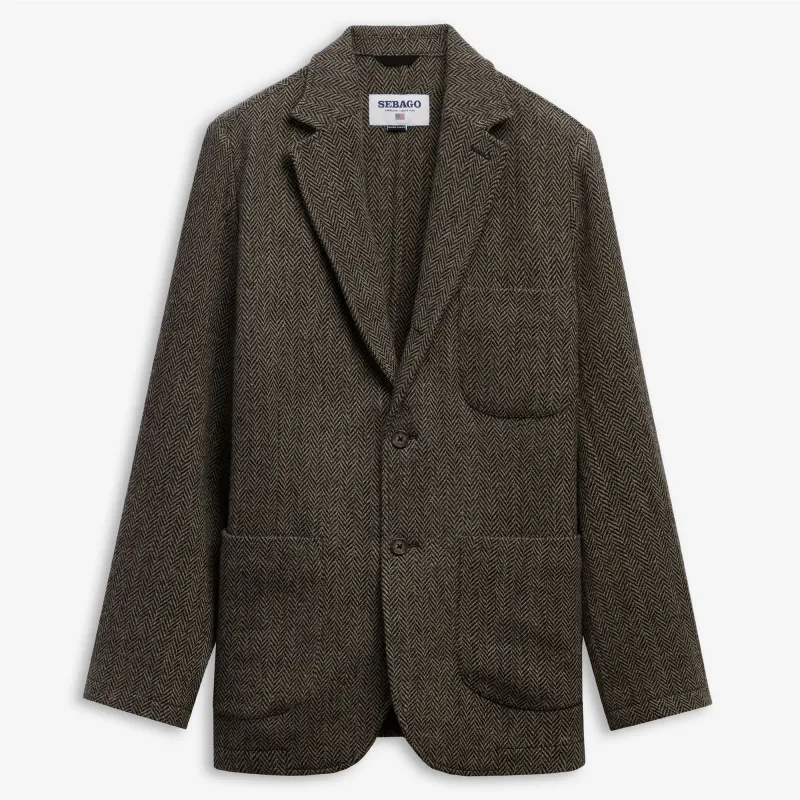 NEDDICK HERRINGBONE - Dresses - Blazer - Unisex - Warm Grey-DK Grey made by Sebago