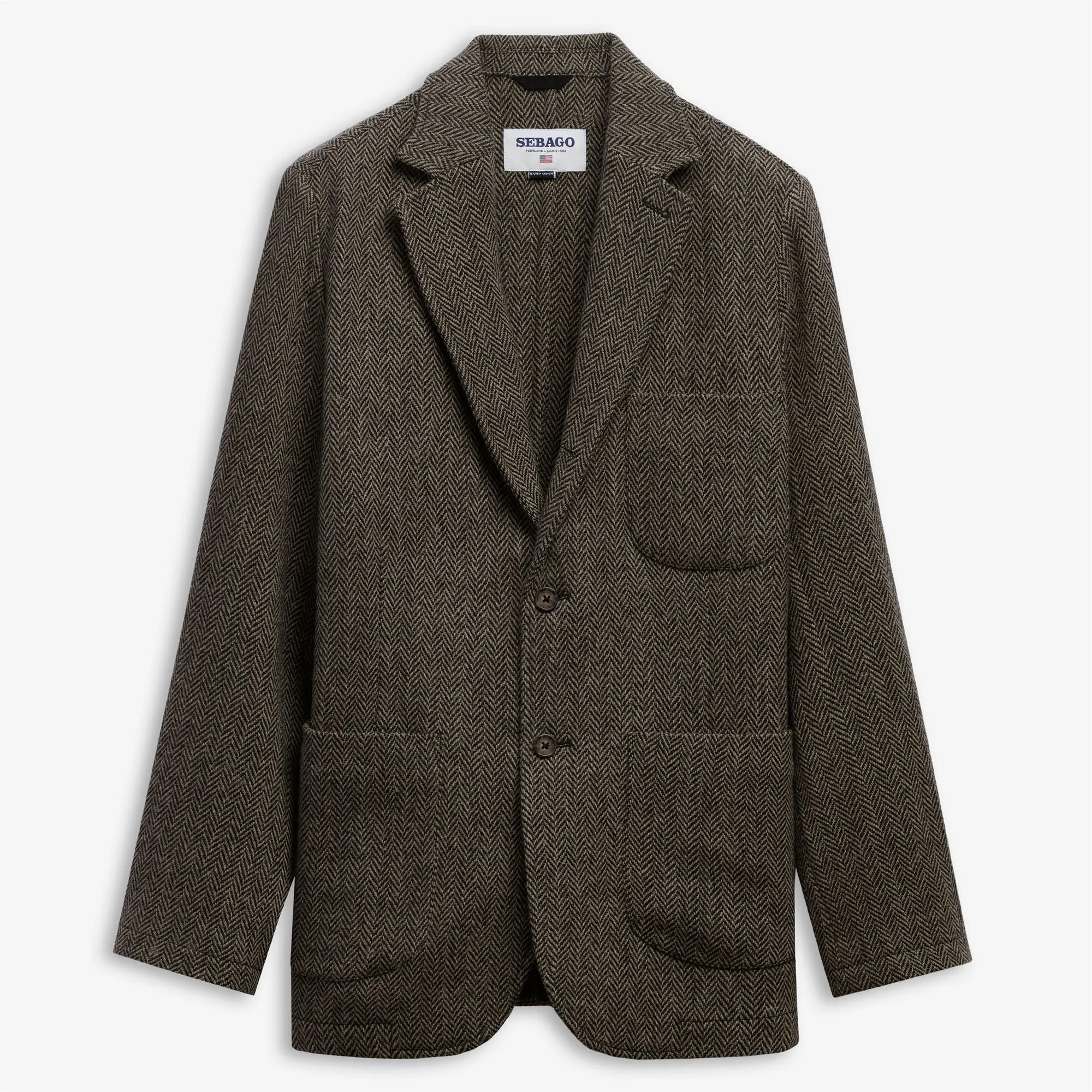 NEDDICK HERRINGBONE - Dresses - Blazer - Unisex - Warm Grey-DK Grey sold by Sebago