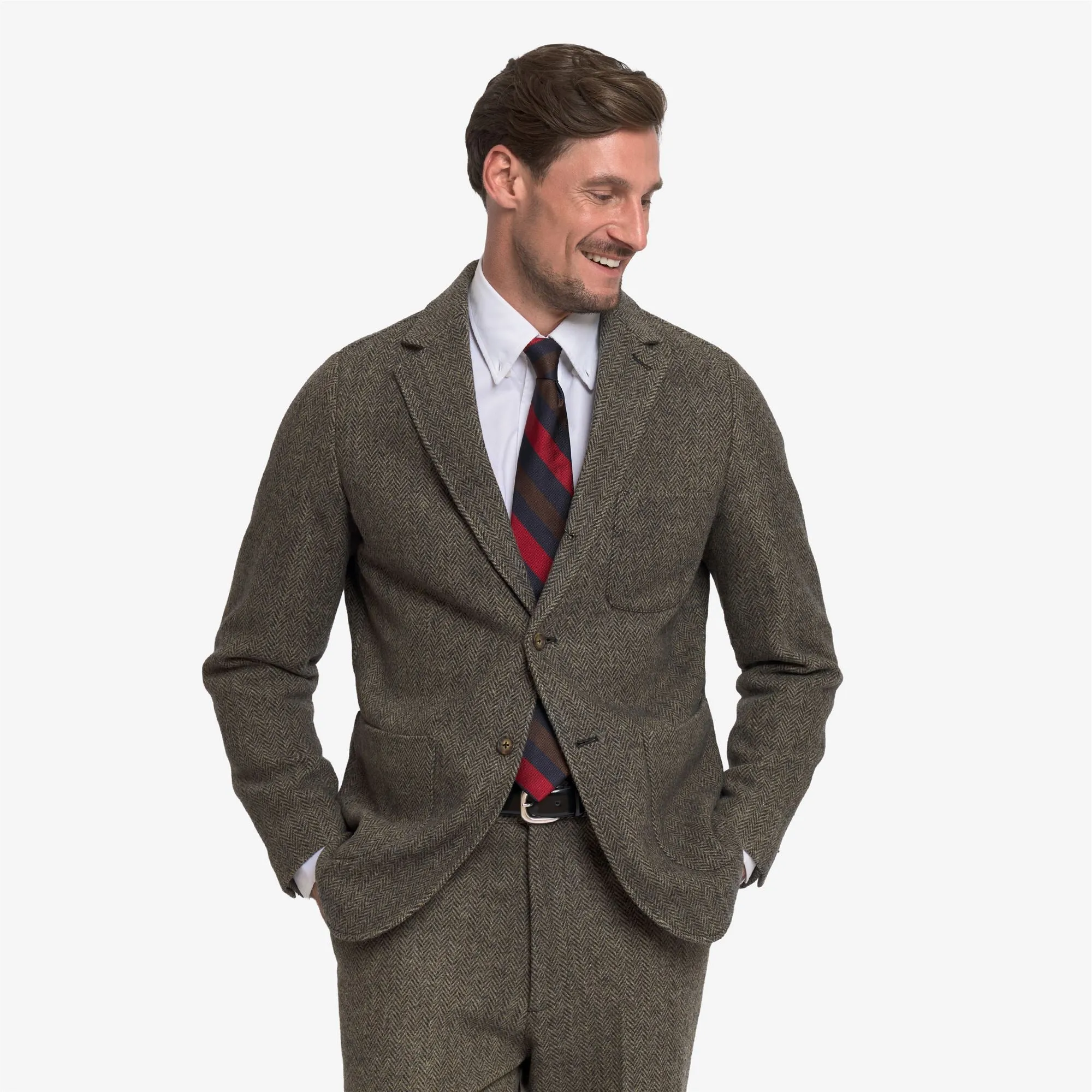 NEDDICK HERRINGBONE - Dresses - Blazer - Unisex - Warm Grey-DK Grey sold by Sebago product image thumbnail 5