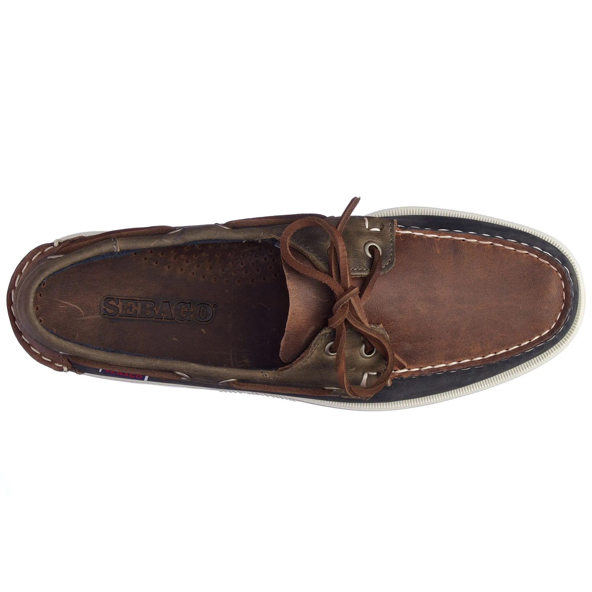 Portland Spinnaker Waxed - Docksides - Mocassin - Man - BROWN-NAVY-GREY sold by Sebago product image thumbnail 4