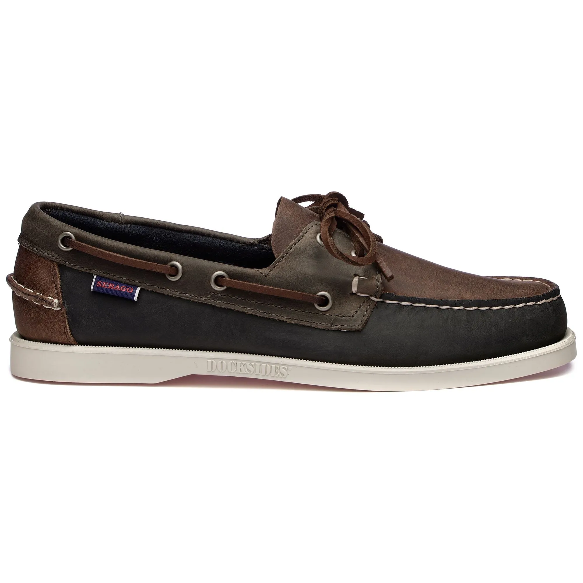 Portland Spinnaker Waxed - Docksides - Mocassin - Man - BROWN-NAVY-GREY sold by Sebago