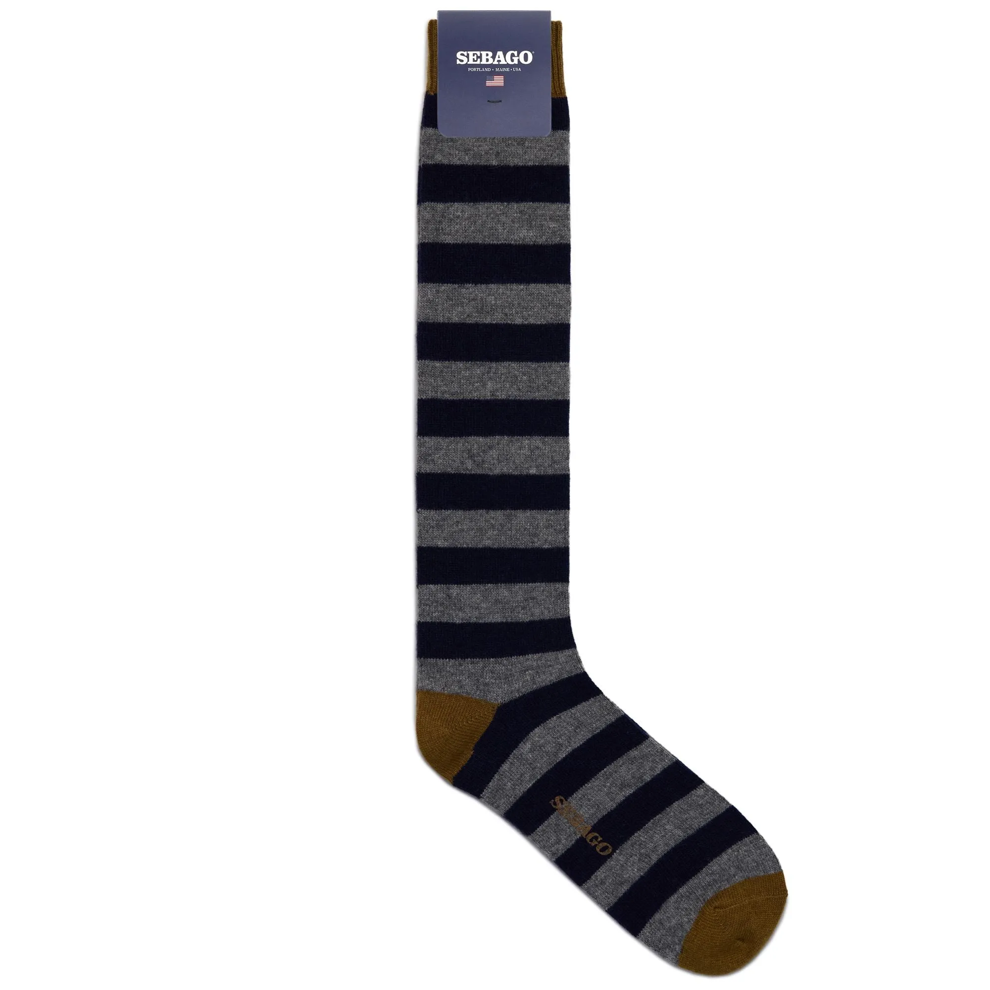 SOLON RIGAL - Socks - Quarter High Sock - Unisex - NAVY- GREY- YELLOW MUSTARD sold by Sebago