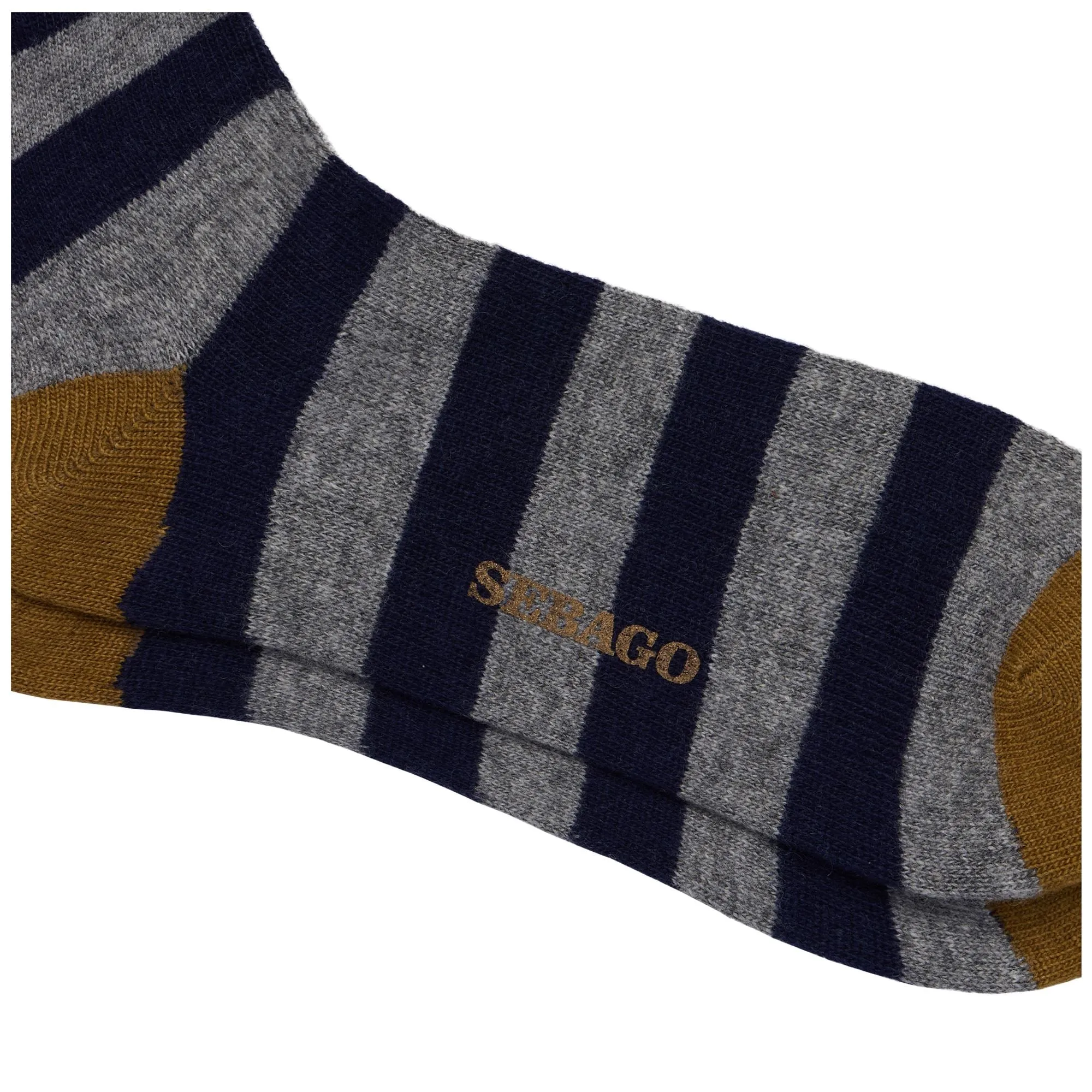 SOLON RIGAL - Socks - Quarter High Sock - Unisex - NAVY- GREY- YELLOW MUSTARD sold by Sebago product image thumbnail 2