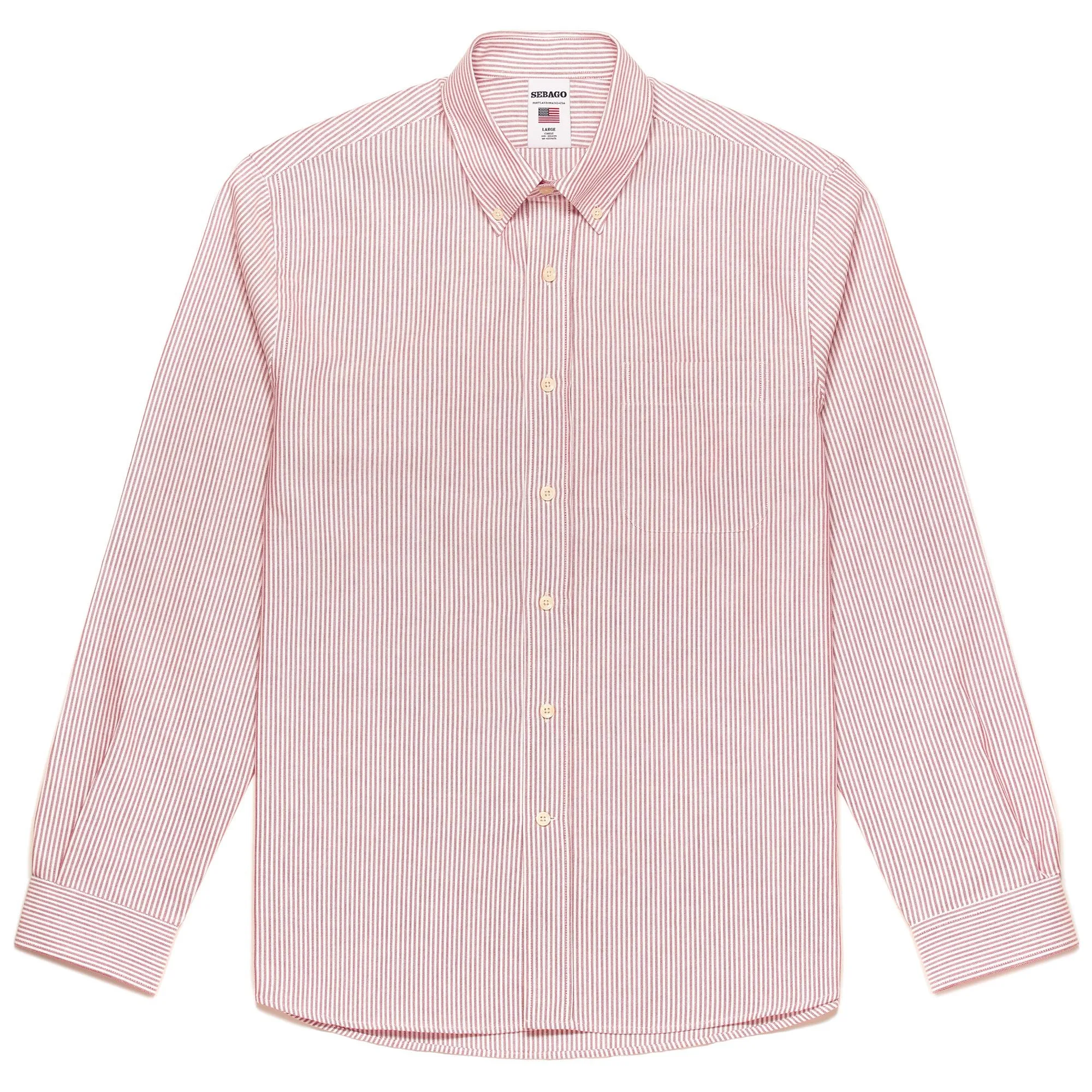 DOUBLING - SHIRTS - Button Down - Man - RED-WHITE sold by Sebago