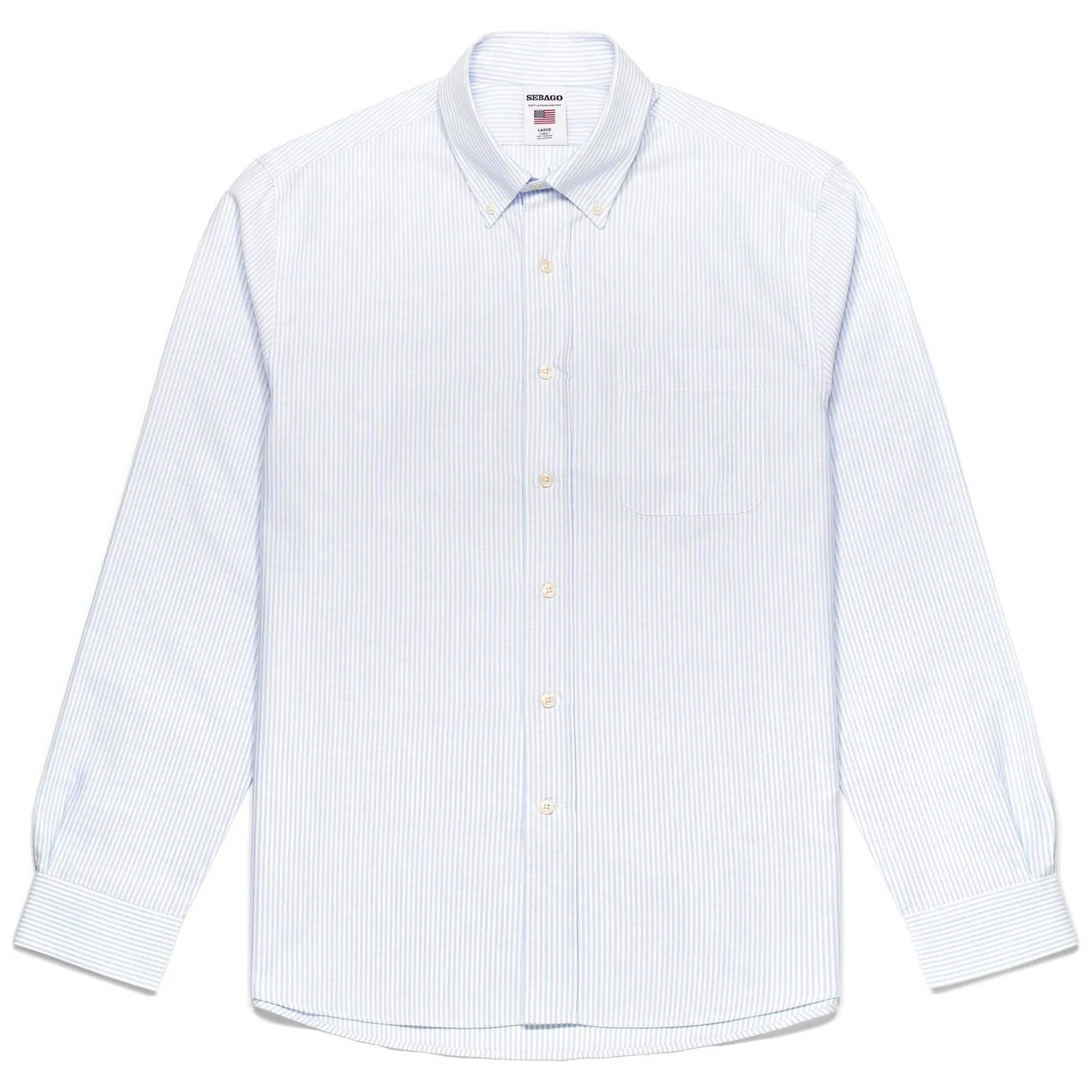DOUBLING - SHIRTS - Button Down - Man - AZURE-WHITE sold by Sebago