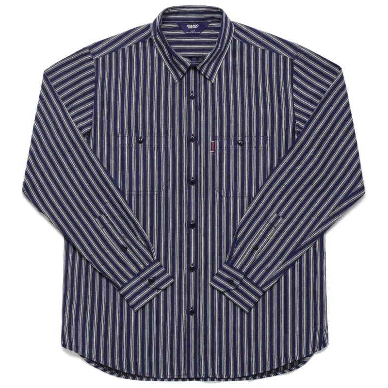 SHEETBEND STRIPES - SHIRTS - CLASSIC - Man - STRIPES BLUE-OFFWHITE sold by Sebago
