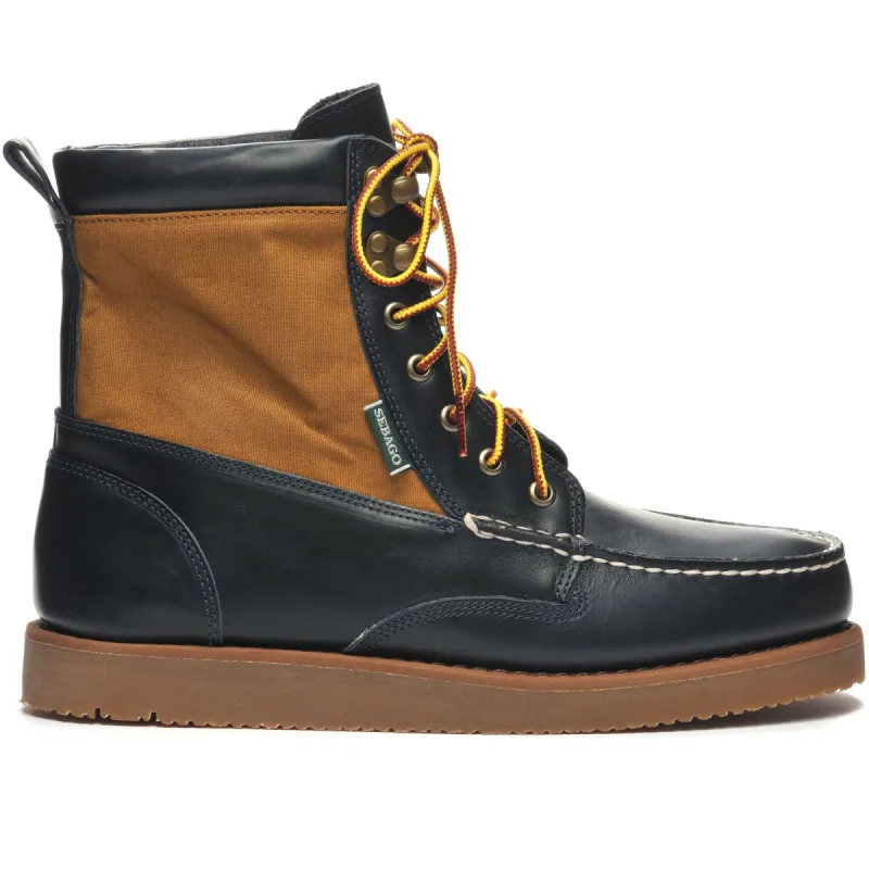 ROGDEN BOOT MILLERAIN - Moc - Mid Cut - Man - BLUE NAVY-OCRA sold by Sebago
