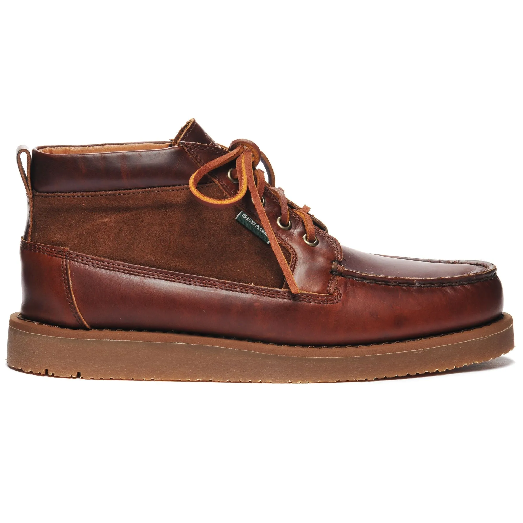 ROGDEN MID WAXY SUEDE - Moc - Mid Cut - Man - BROWN-DKBROWN sold by Sebago