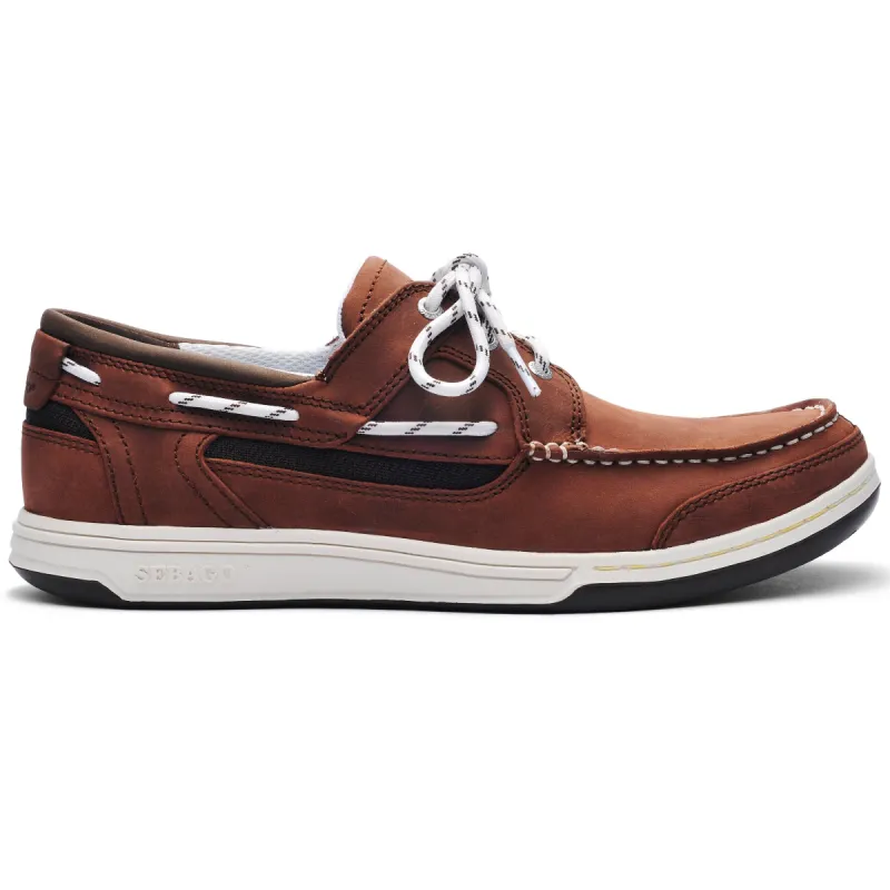 Triton Three Eyelets Nubuck - Brown & Dark Brown made by Sebago