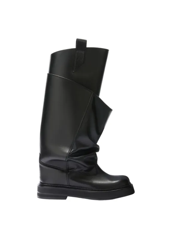 The Attico // "Passeggiata" Combat Boot Calf Leather / Black sold by Seletti