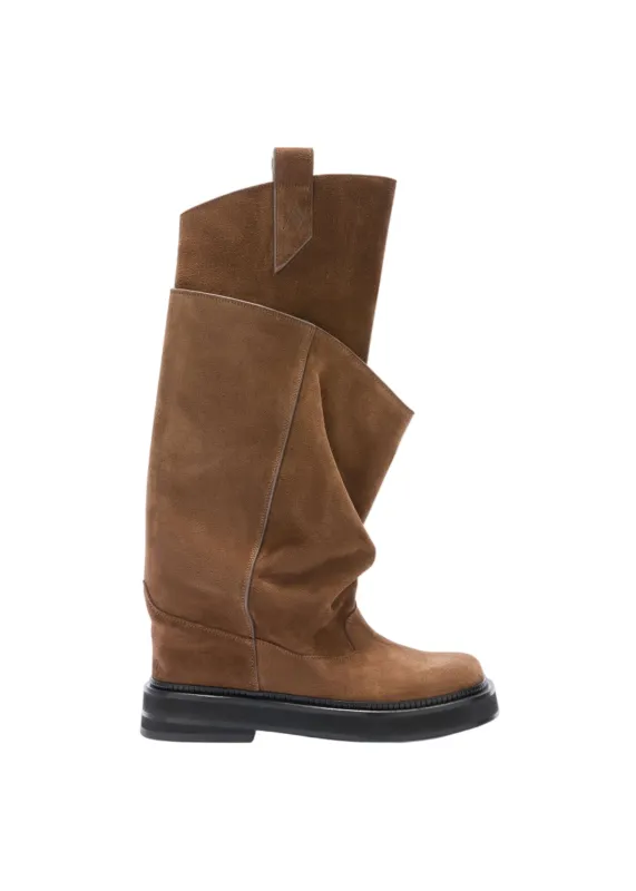 The Attico // "Passeggiata" Combat Boot Suede / Brown sold by Seletti