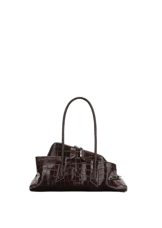 The Attico // La Passeggiata Small Top Crocodile Printed Leather / Coffee sold by Seletti