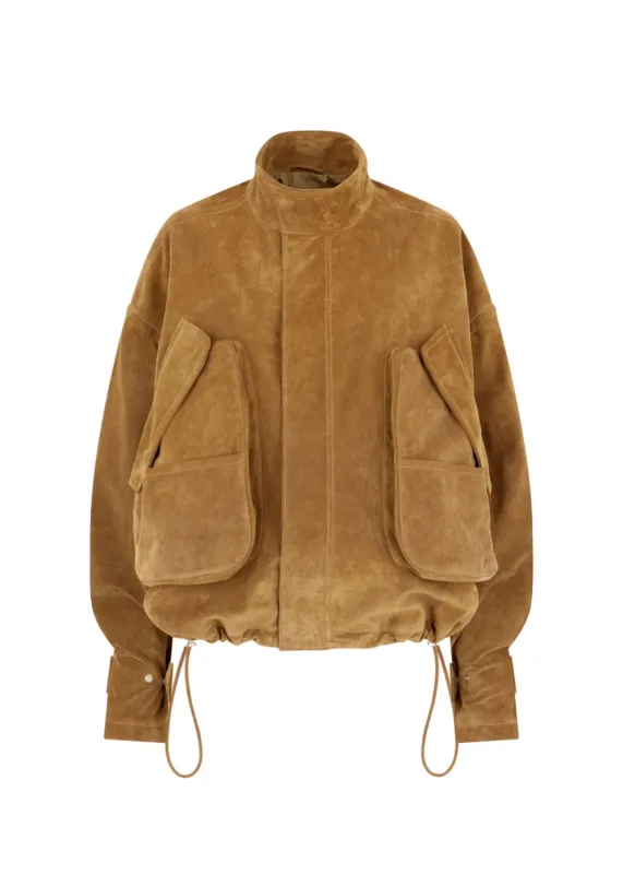 The Attico // Bomber Suede Leather / Sand made by The Attico
