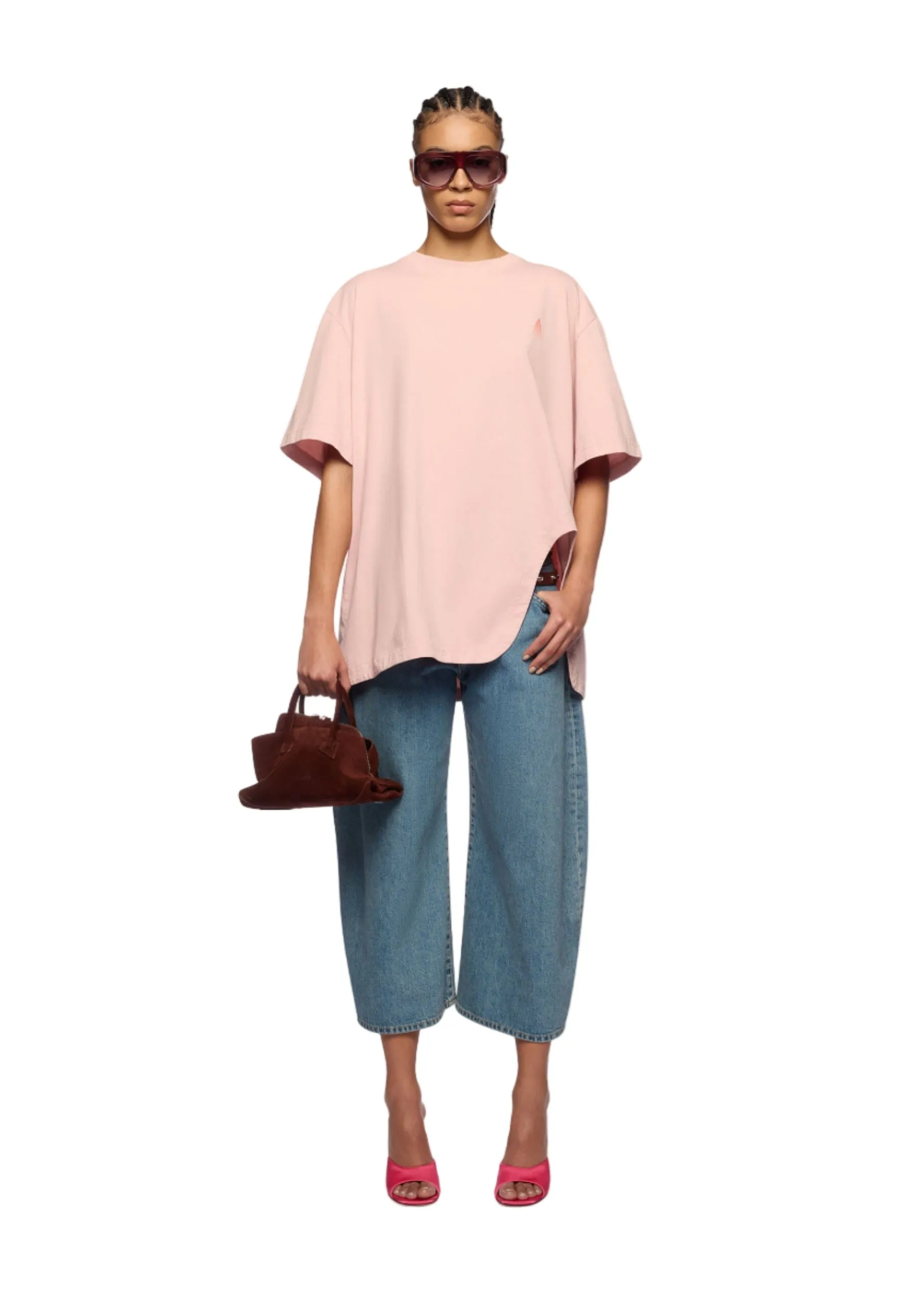 The Attico // T-Shirt Light Jersey With Cross Stitch / Rose sold by Seletti