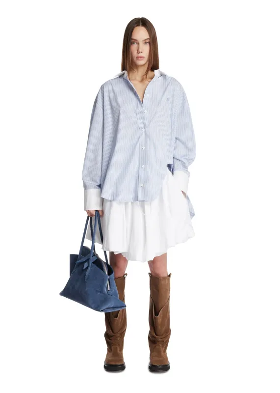 The Attico // Midi Skirt Cotton Popeline Stretch / White sold by Seletti