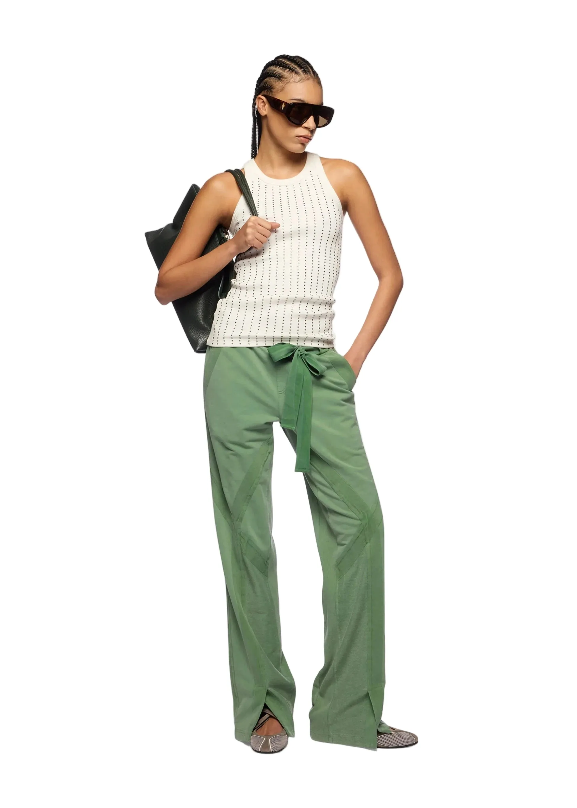 The Attico // Macro Jersey Rib Tank Top / White sold by Seletti