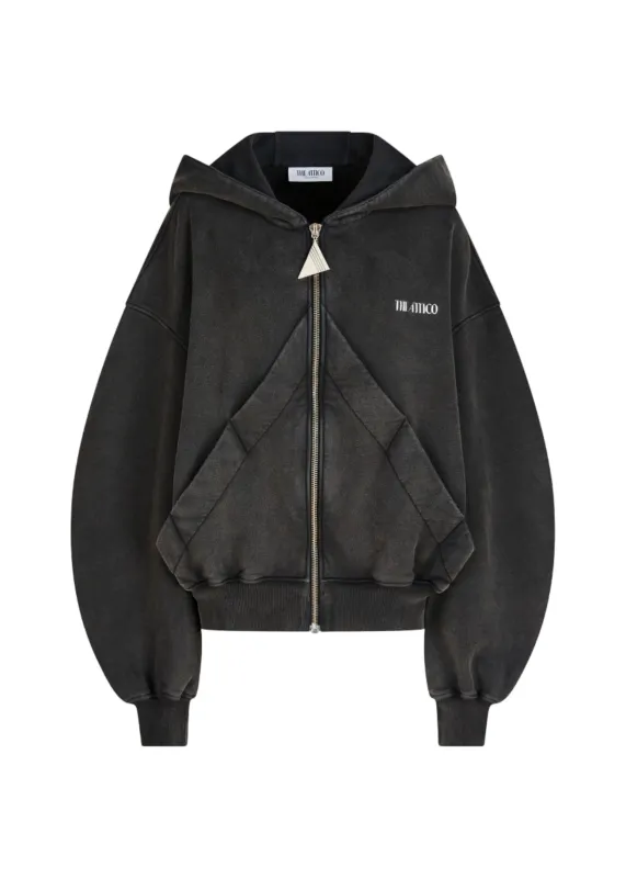 The Attico // Sweatshirt Zip American Fleece / Black Fade sold by Seletti