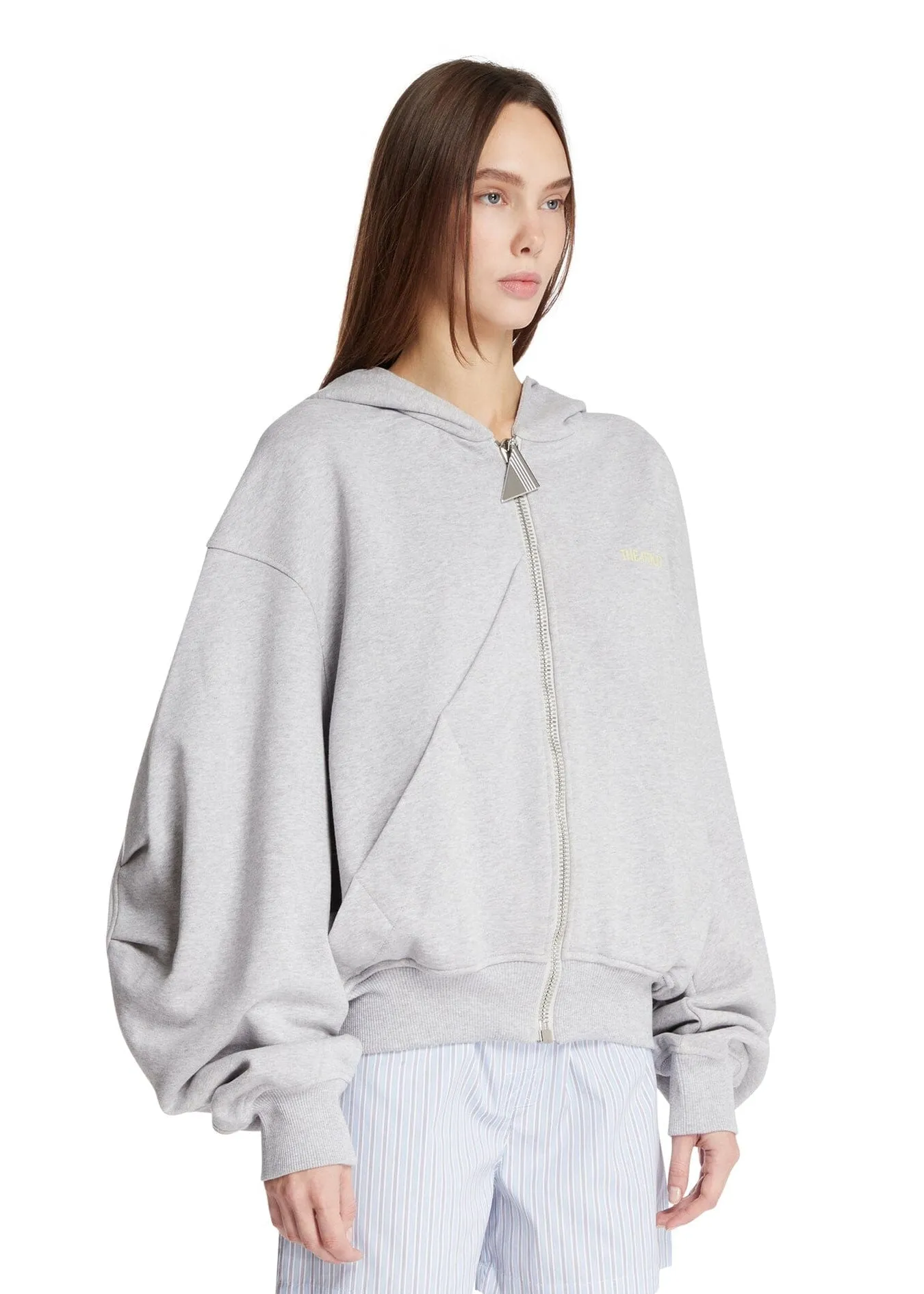 The Attico // Sweatshirt Zip American Fleece / Light Grey Melange sold by Seletti product image thumbnail 3